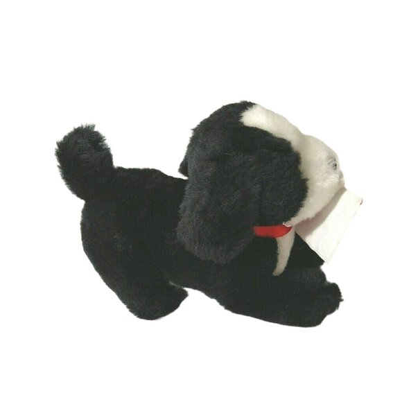 MTY International Black White Dog Puppy Plush Sealed with a Kiss 7" Valentine - Picture 4 of 7